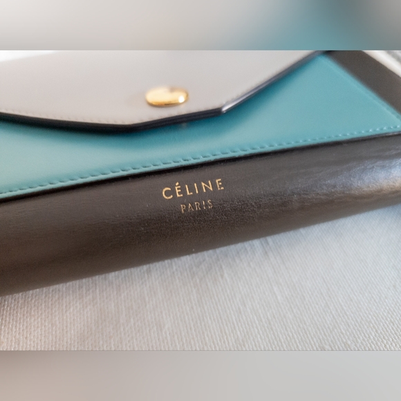Celine Tri Color Leather Envelope Flap Wallet Full Inclusion - Picture 15 of 17